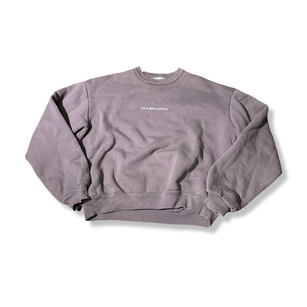 Madhappy Sweatshirt Ladies Medium Green Crewneck Fleece Pullover Graphic Logo